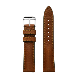 Organic Padded Cognac Leather Strap (20mm)
