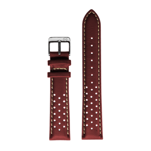 Red Perforated Leather Strap (20mm)
