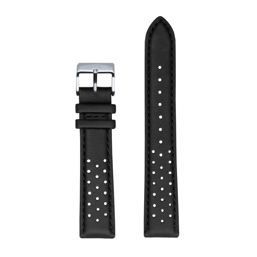 Black Perforated Leather (22mm)