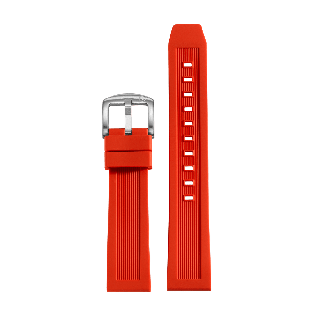 Red Ridged Silicone Strap (20mm)