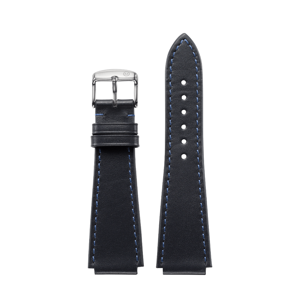Notched Navy Leather Strap (20mm)