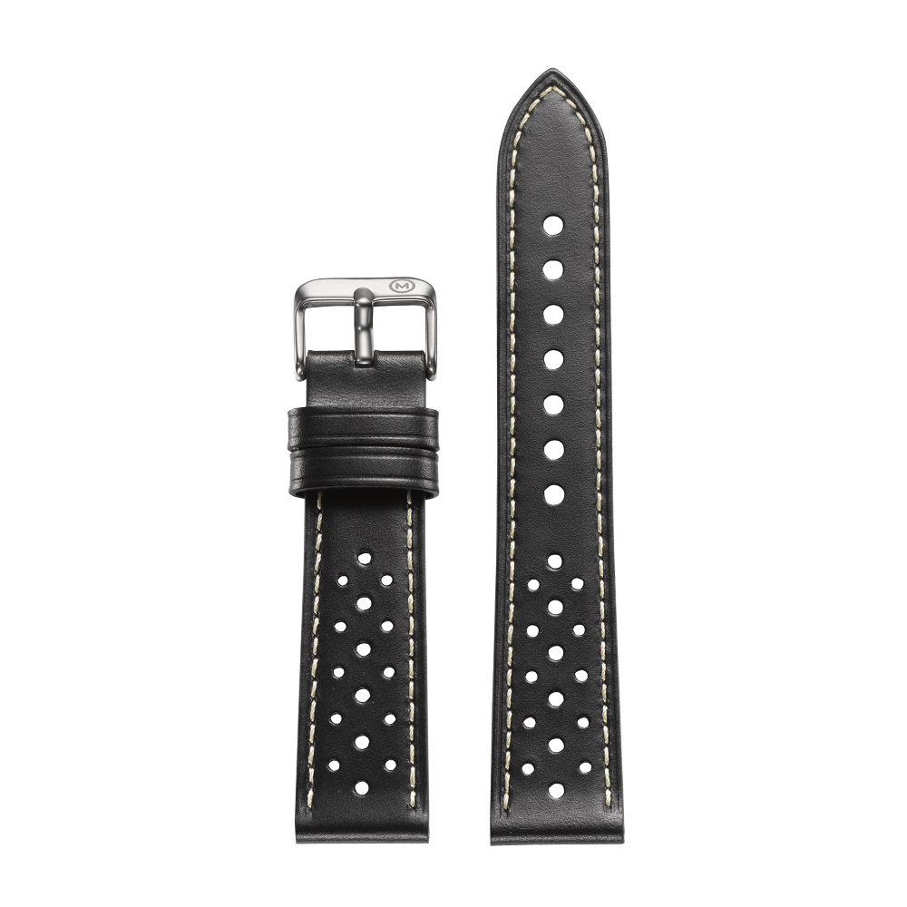 Black Perforated Leather Strap (20mm)