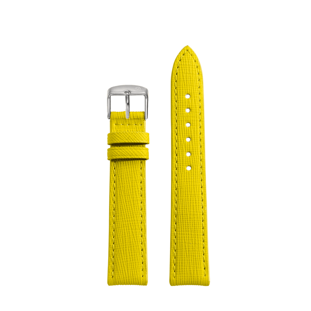Embossed Grain Yellow Vegan Strap (18mm)