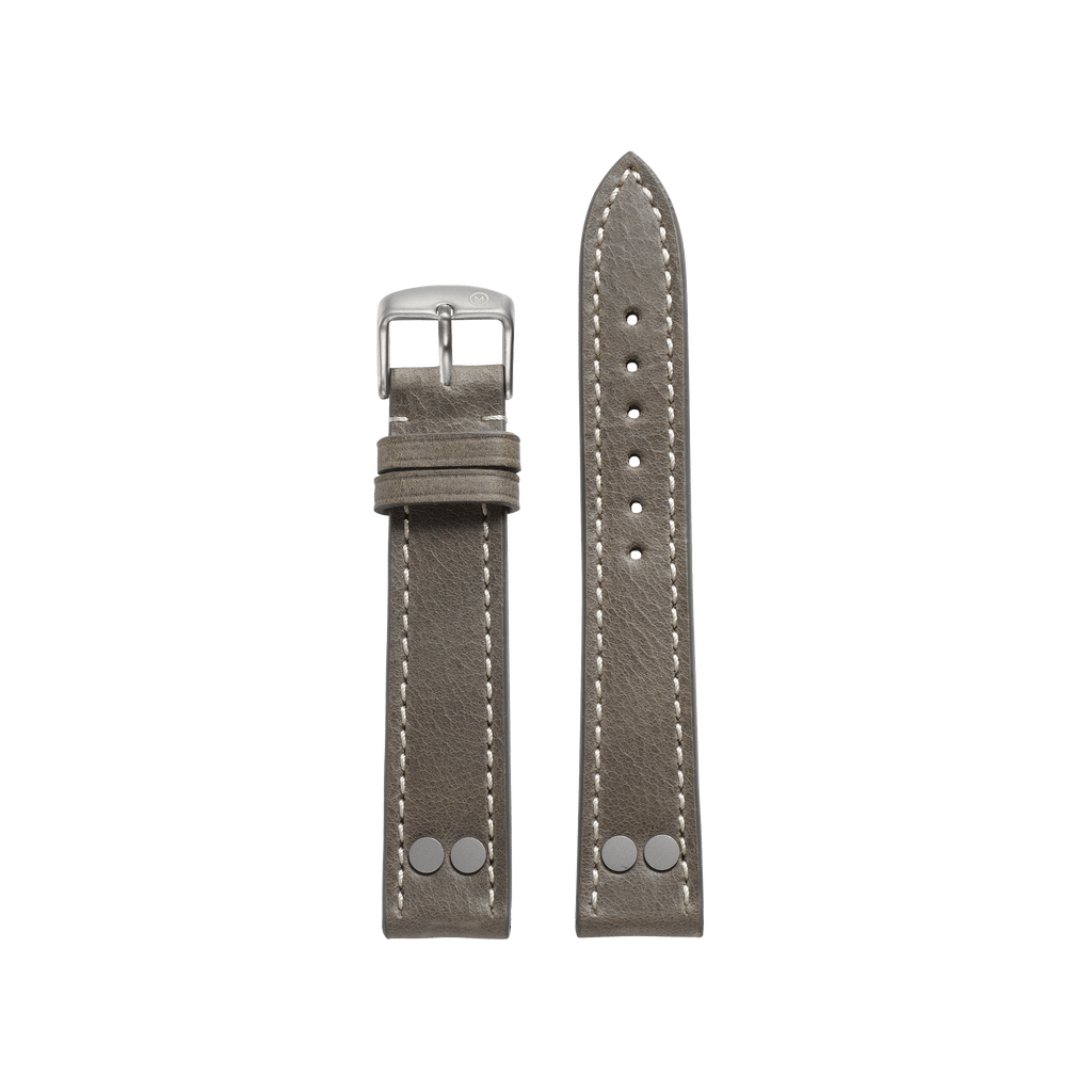 Vintage Pilot Grey Leather Strap (18mm)