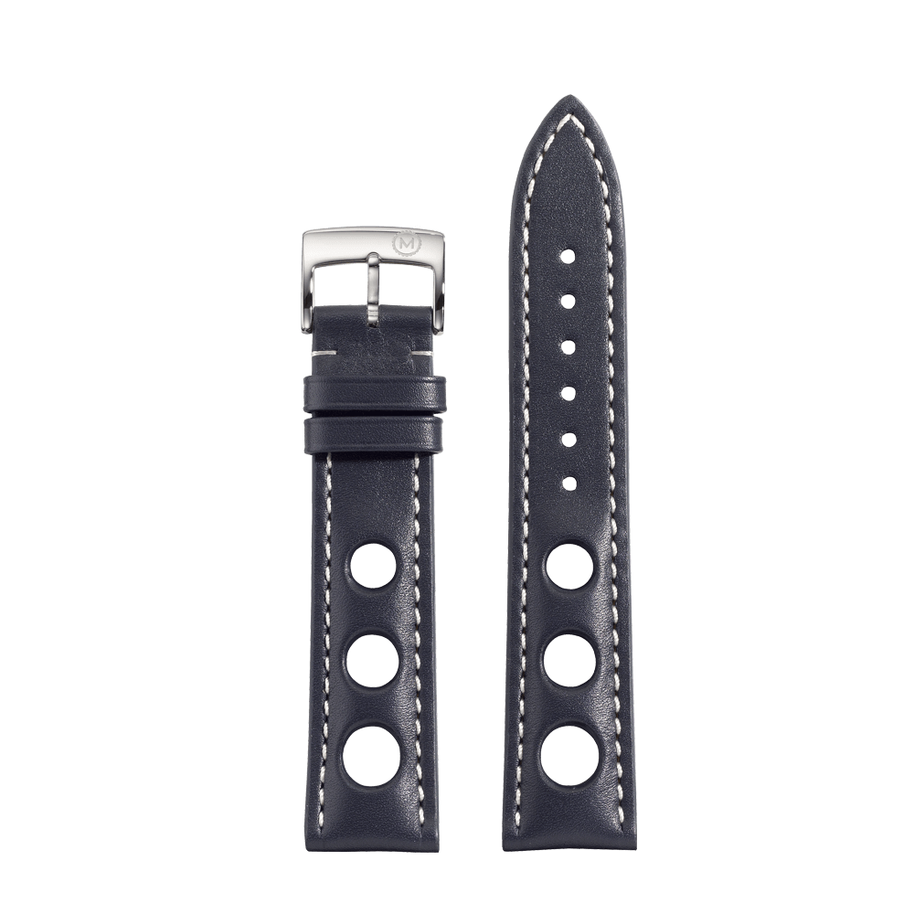 Navy Rally Leather Strap (20mm)