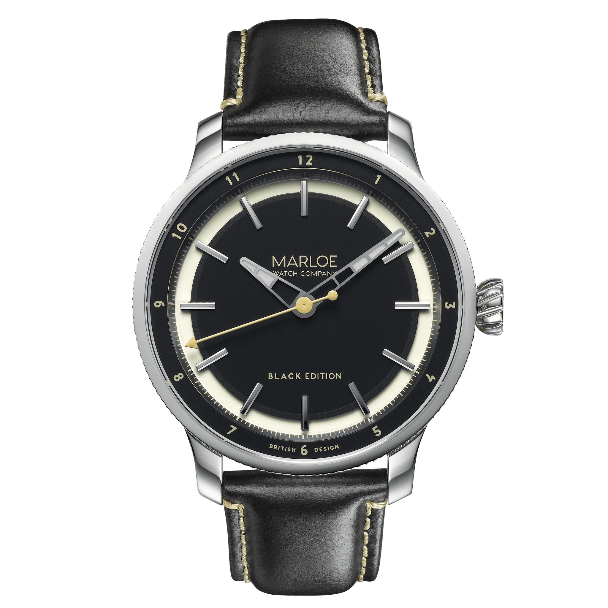 Coniston Auto Black Edition Black Leather with Sand Stitching