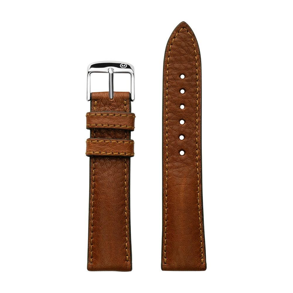 Organic Padded Cognac Leather Strap (20mm)