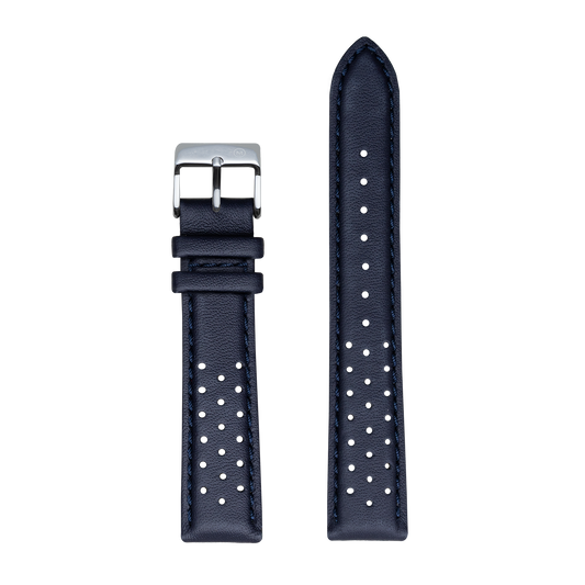 Navy Perforated Leather (22mm)