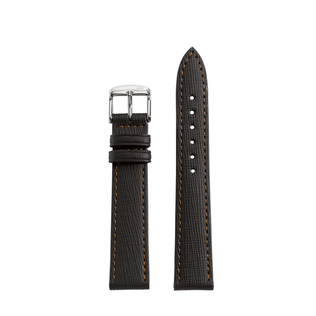 Embossed Grain Chocolate Vegan Strap (18mm)