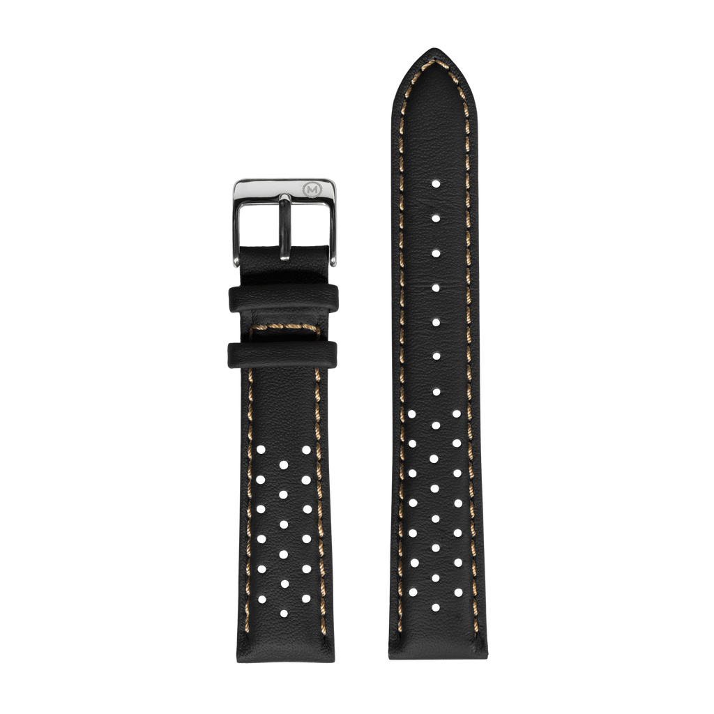 Black Perforated Leather Strap (20mm)