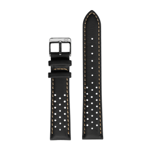 Black Perforated Leather Strap (20mm)