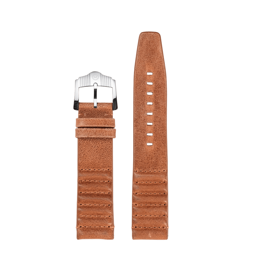 Ribbed Tan Horween Leather Strap (22mm)