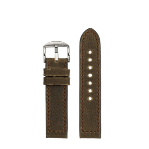 Worn Olive Canvas Strap (22mm)