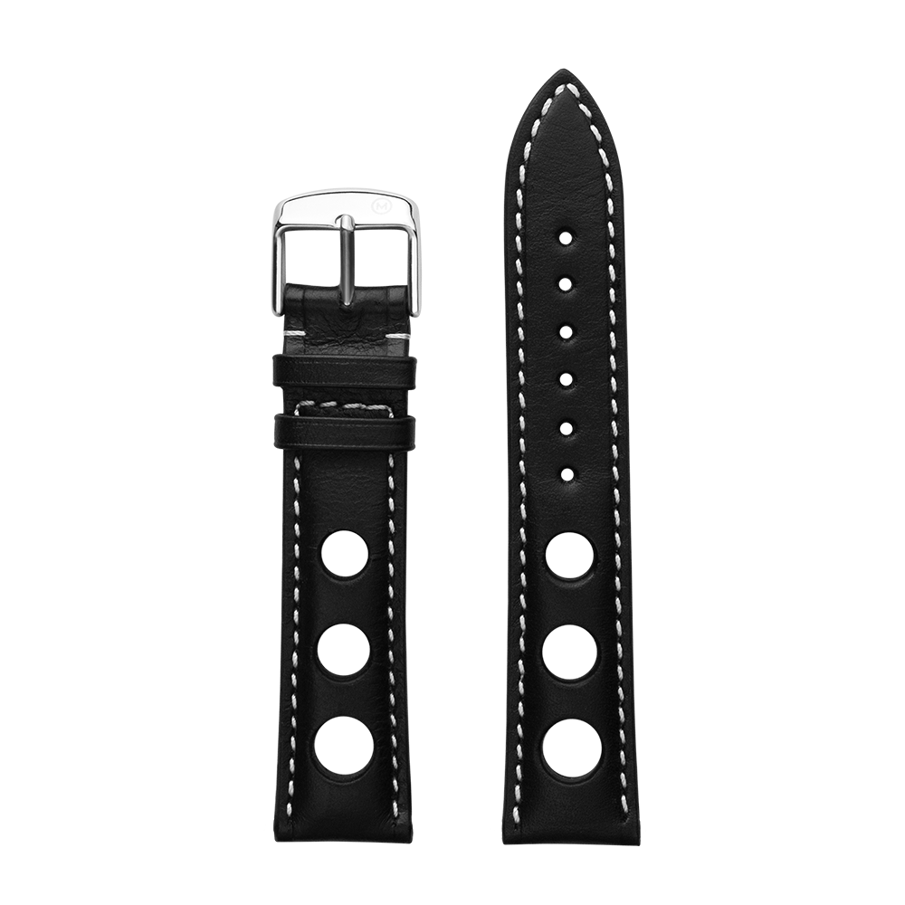 Black Rally Leather Strap (20mm)